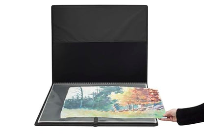Picturesque Pro Presentation Case- Professional Art Portfolio Folder for Artwork up to 24x36- Zippered Case - Archival Storage Solution w/Two Removable Spiral-Bound Refill Books of 20 Clear Sleeves - size: 24x36" w/ 2 Refills