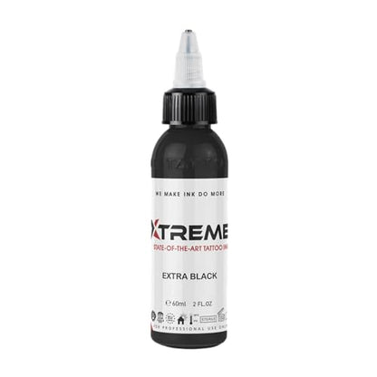 Xtreme Tattoo Ink, Versatile Medium Viscosity for Precision Tattooing, Rich Hue, Quick Healing, Acrylic-Free, Water Based and Premium Quality, Ready-to-Use Tattoo Ink (Extra Black, 2 oz) - color: Extra Black, size: 2 oz