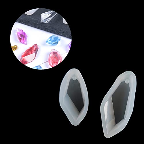 Suhome Crystal Resin Molds,15 PCS Silicone Molds for Resin, Pendulum Resin Pendant Molds for Making Necklace, UV - color: Pendant