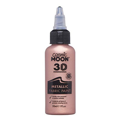 Cosmic Moon - Metallic 3D Fabric Paint - 1.01fl oz - Rose Gold - Textile paint for clothes, t-shirts, bags, shoes & canvas - color: Rose Gold