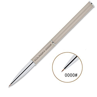 Beaute Galleria 1 Piece Kolinsky Sable Nail Art Liner Striping Brush, for Thin Fine Line Drawing, Detail Painting, Striping, Blending, One Stroke, Acrylic Nail Art Brush (Size: 0000#) - size: Liner (4mm)