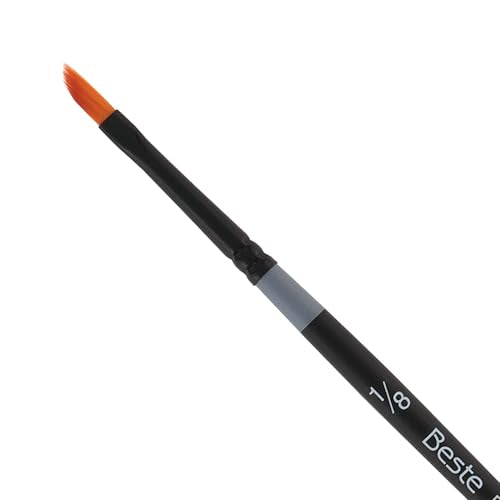 Creative Mark Beste Golden Taklon Dagger Striper, #10x0 Artist Paint Brush, Professional Watercolor Brushes, for Acrylic Painting, Short Handle, Sharp Edges, Hand-Tied & Shaped - size: #10x0