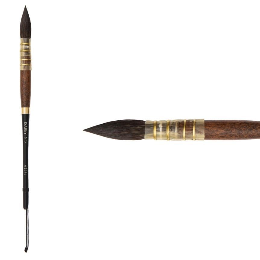 Isabey Vintage Siberian Blue Squirrel Brush, Quill Mop, 3, Natural - size: 3