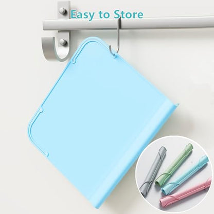 Kids Placemats, Silicone Placemats for Baby & Kids, Baby Place Mats with Teething Edge Bumper, Waterproof Dinning Table Mat, Dishwasher Safe (Sage Green, 12''×10'') - color: Sage Green