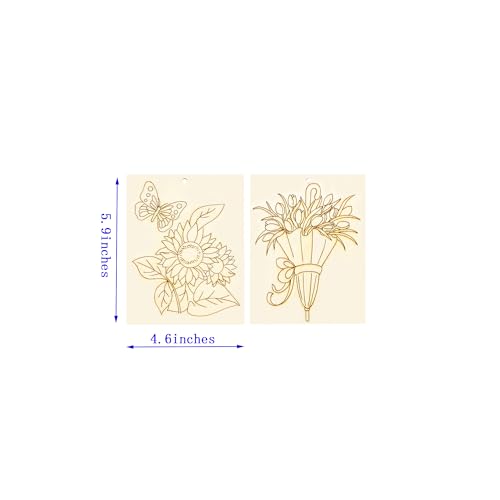 Piatoeke 16PCS 5.9×4.7in Unfinished Wood Craft to Paint, Fun Things to Paint and Hang,Wooden Flower Cutouts Board for Kids Painting DIY (Flower) - color: Flower