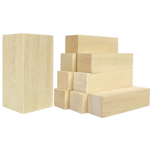 Ninekong 9PCS Basswood Carving Blocks with 2 Sizes，Whittling Wood Carving Kit,Soft Basswood for Carving(4"x1"x1",4"x2"x2") - size: 9 pieces in 2 size