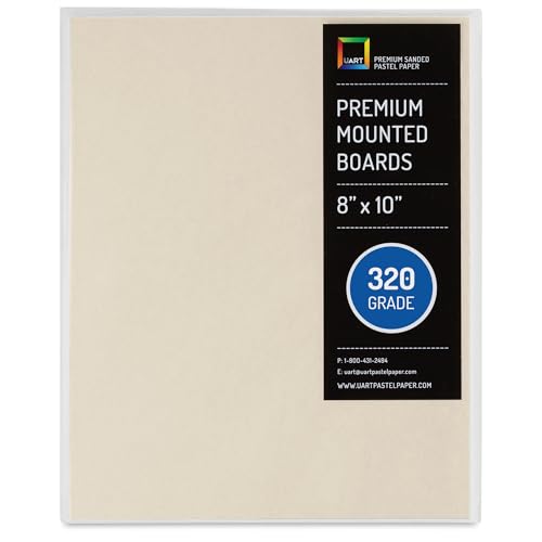 UART Premium Mounted Art Board, Size: 8 x 10, Color: Cream, Grade/Grit: 320 - color: Grade 320, size: 8" x 10"