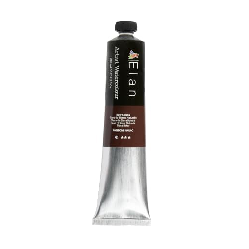 Elan Raw Sienna Watercolor Paint Tube 6.76 fl oz, Light Earth Tone for Artists, Yellowish Brown Watercolor Paint for Canvas - color: Raw Sienna
