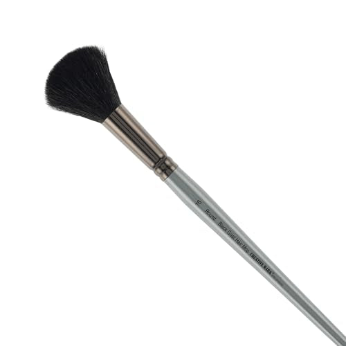 Creative Mark Goat Hair Mop Brush - # 16 Round, Natural Goat Hair for Watercolor, Oil, Acrylic & Makeup Blending – Ultra‑Soft Black Hair – Short‑Handle, High‑Absorbency Artist Mop - color: Black, size: # 16