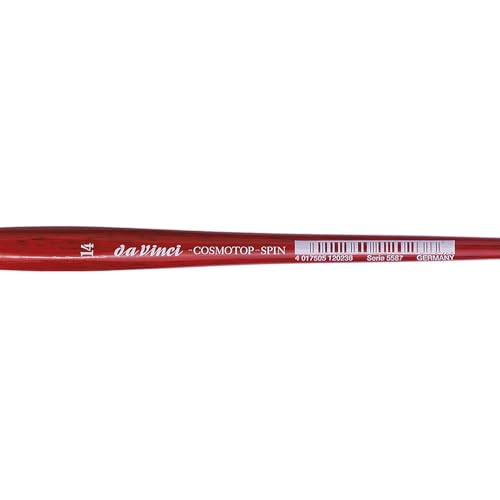 da Vinci Watercolor Series 5587 CosmoTop Spin Paint Brush, Slant Liner Synthetic with Red Handle, Size 14 (5587-14) - size: Size 14, style: Slant Liner