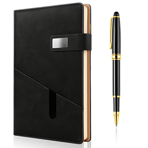 A5 Blank Journal Notebook, Refillable Hardcover Leather Sketchbook with Pocket and Magnetic Buckle, 240 Pages Thick Travel Sketchbooks for Drawing and Writing, 80gsm Unlined Journal for Men and Women - color: Black, size: A5 Blank Paper