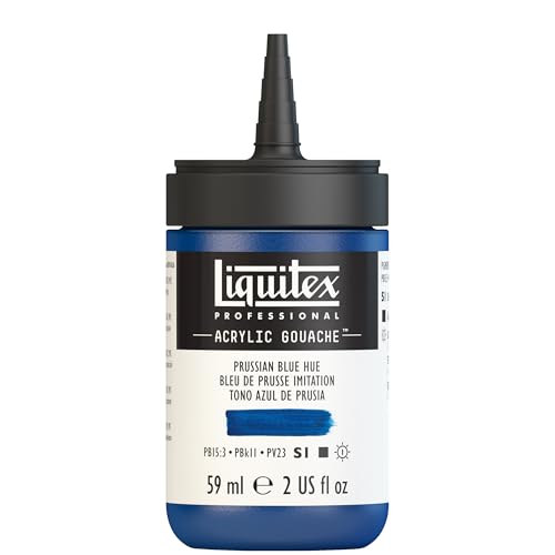 Liquitex Professional Acrylic Gouache, 2-oz (59ml) Bottle, Prussian Blue Hue - color: Prussian Blue Hue