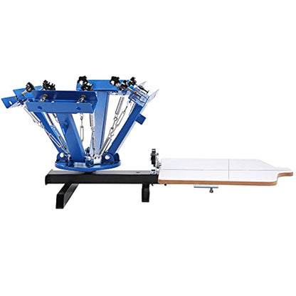 VEVOR Screen Printing Machine, 4 Color 1 Station 360° Rotable Silk Screen Printing Press, 21.2x17.7in / 54x45cm Screen Printer Press, Double-Layer Positioning Pallet for T-Shirt DIY Printing