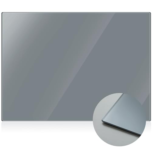Nuanchu 1 Pcs 12 x 16 Inches Neutral Grey Tempered Glass Palette for Oil Painting Keeps Wet Paint Fresh Scratch Resistant Easy Clean up for Palette Artist Supplies DIY Color Mixing - color: Grey Color, size: 16" x 12" x 0.1"