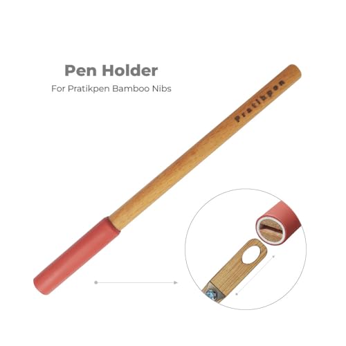 Tibetan Bamboo Calligraphy Nib Set – 8 Interchangeable Bamboo Nibs with Pen Holder – Uchen, Ume, Gothic, Fracture Writing