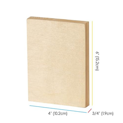 MEEDEN Unfinished Wood Canvas Board: 3/4” Deep 4x6” Wooden Canvas Panel Pack of 6 - Blank Cradled Wood Art Board for Painting - size: 4"x6"- 6 Pack
