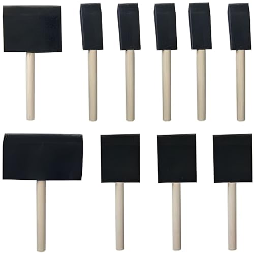 Foam Sponge Brushes in Assorted Sizes 1",2",3" for Painting Art & Craft (4 pc Brush Set)