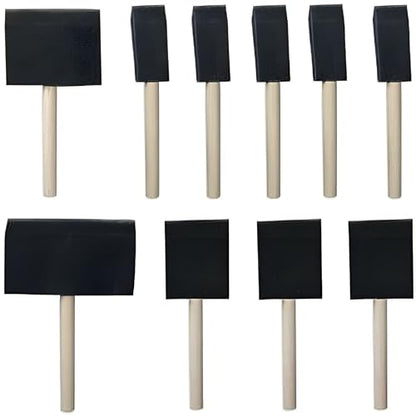 Foam Sponge Brushes in Assorted Sizes 1",2",3" for Painting Art & Craft (4 pc Brush Set)