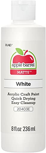 Apple Barrel Acrylic Paint in Assorted Colors (8 Ounce), 20403 White - color: White, size: 8 Fl Oz (Pack of 1)