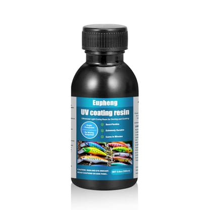 Eupheng Fishing Lure UV Coating Resin, Fast Cure, High Gloss Finish Ideal for Resin Art Projects - size: 3.5oz (100ml)