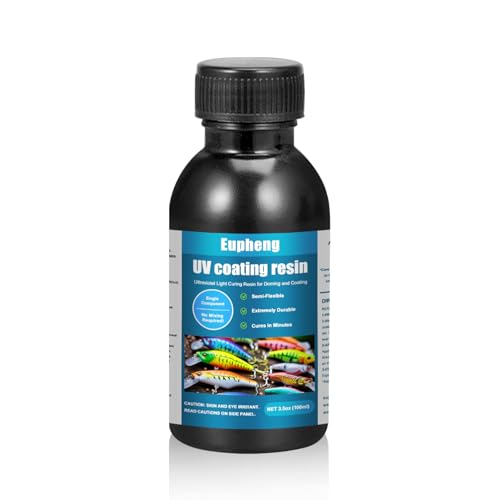 Eupheng Fishing Lure UV Coating Resin, Fast Cure, High Gloss Finish Ideal for Resin Art Projects - size: 3.5oz (100ml)