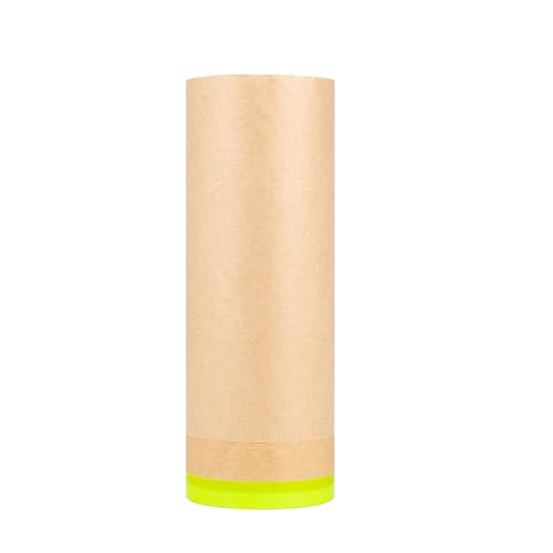 MyLifeUNIT Masking Paper, Automotive Paint Paper Roll with Tape, Tape and Drape Waterproof for Painting Protection Covering (1 Rolls, 18 inch x 50 feet) - size: 18 inch x 50 feet