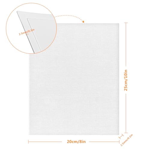 5 Packs Canvas for Painting 8 x 10 Inch, Koncci Cotton Acid-Free Blank Canvas Board for Acrylic Paint, Oil Paint & Wet Water Art Media, Kids Hobby Painters and Beginners - size: 5 Packs 20x25cm