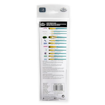 Royal & Langnickel Menta, 5pc Oval Wash Variety Brush Set for Acrylic Paints, Includes - Oval Wash, Filbert, Spotter, Chisel & Shader Brushes