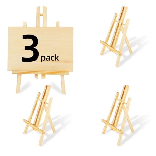 16"x7.7" Wooden Easel, Easel Stand for Painting, Tabletop Easel for Artist/Students/Beginners, Portable Canvas Photo Picture Sign Holder 3Pack - style: 16'' - 3 PK