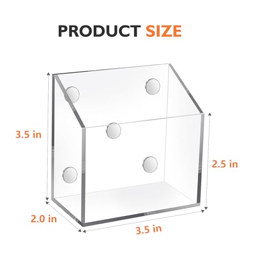 Ameceres Magnetic Pen Holder Classroom Organization Acrylic Marker Holder for Whiteboard Refrigerator Locker Accessories Pencil Dry Erase Marker Basket (1 Compartment * 2) - size: 1 Compartment * 2