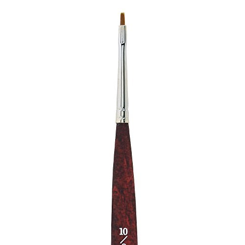 Princeton Velvetouch Artiste, Mixed-Media Brush for Acrylic, Watercolor & Oil, Series 3950 Mini Flat Shader Luxury Synthetic, Size 10/0