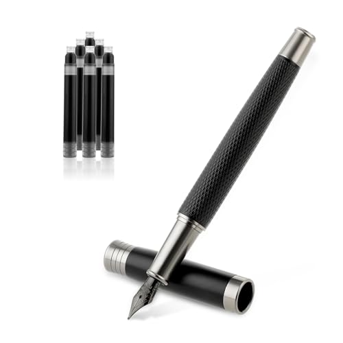 Fountain Pen Set, Smooth Writing Pen with 6PCS 2.6mm Ink Boxs and 0.5mm Fine Point Matte Pens for Executive Calligraphy Office Business Journaling Gift