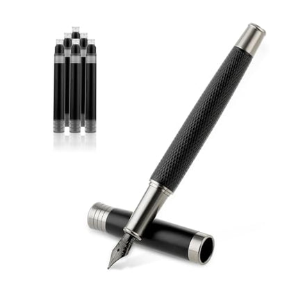 Fountain Pen Set, Smooth Writing Pen with 6PCS 2.6mm Ink Boxs and 0.5mm Fine Point Matte Pens for Executive Calligraphy Office Business Journaling Gift
