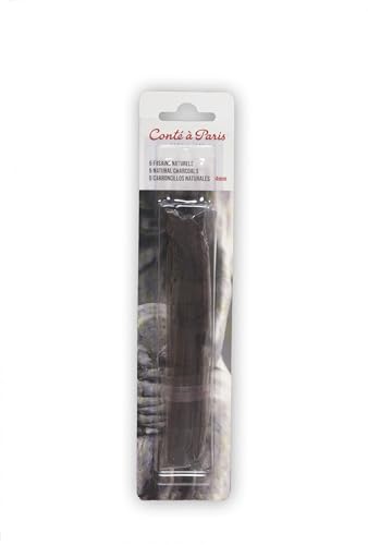 Conté à Paris Natural Charcoals, Set of 5, Square 4mm - style: 5 Count Natural Charcoal Square 4mm