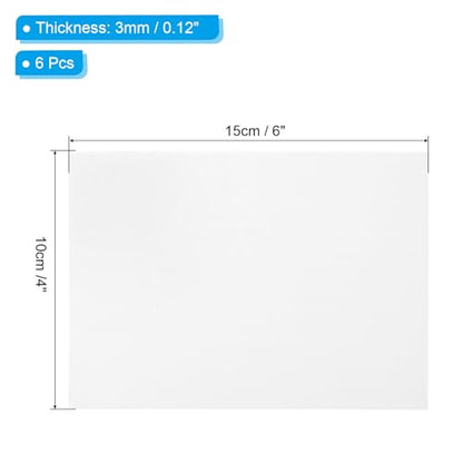 PATIKIL 4x6 Canvas Boards for Painting, 6 Pack 100% Cotton Square Triple Primed Stretched Blank Art Canvas Panel Bulk Thin for Acrylic, Oil, Tempera Paints, White - size: 4x6inch