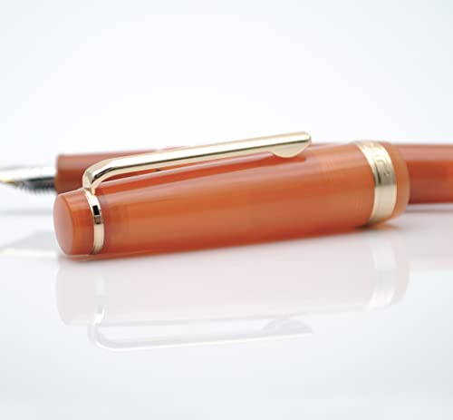 JINHAO 82 Fountain Pen with Gold Clip (F Nib 0.5mm, Transparent Brown) - color: Transparent Brown