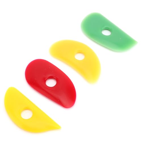 4 Pieces Soft Silicone Ribs Clay Tools, Sculpting Smoothing Shaping Tools with Various Shapes, for Pottery Ceramics Crafts