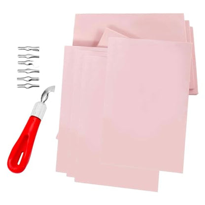 5 Pieces Rubber Carving Blocks Rubber Stamp Carving Blocks Engraving Tool Set Soft Stamping Block for DIY Crafting and Suitable for Scrapbook, Style C - color: Style C