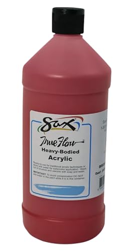 Sax Heavy Body Acrylic Paint for School and Arts and Crafts Use, Bright Red, 1 Quart - color: Bright Red, size: 32 Fl Oz (Pack of 1)