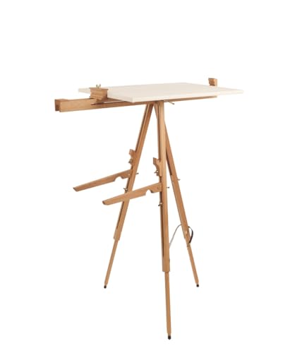 Mabef M/27 Field Easel, Lightweight Oiled Beech Wood Outdoor Easel with Adjustable Canvas Angle, Folding Shelf Brackets for Pastels, Up to 4 kg Load Capacity – Made in Italy - style: Compact,Portable