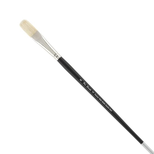 Creative Mark Pro Stroke Premium White Chungking Hog Bristle Artist Paint Brush - Flat # 8 - Natural Bristle Brush w/Great Control Suitable for Oils, Watercolors, Acrylics, Alkyds, Caseins - size: 8