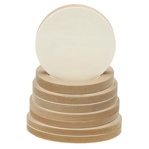 PATIKIL 6" 8" 10" 12" Round Wood Canvas Panels, 8pcs Unfinished Wood Plaque Disc Circle Board for Craft Projects, Art Painting, Carving, Engraving, DIY - size: 6"/8"/10"/12"