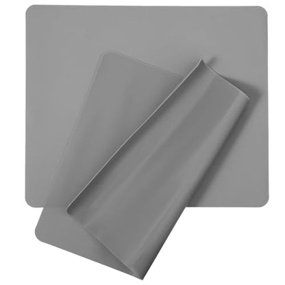 2pcs Silicone Mat for Crafts, 9.45 X 7.87 In Silicone Mat for Kitchen Counter, Heat Resistant Non-Slip Counter top Protector, Placemat, Baking (Dark Gray)