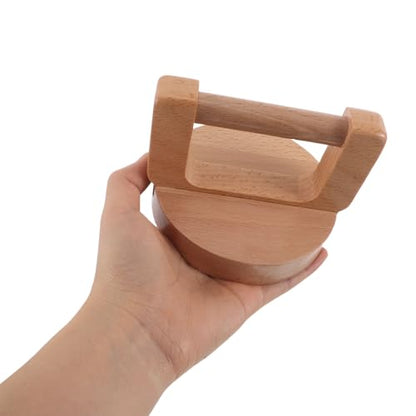 CIMAXIC Beech Wood Printmaking Baren, Round Paper Burnisher, Ergonomic Baren Handle Relief Printing Press Tool for Block Print and Stencil Art