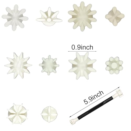 7 Pack Flower Petal Dotting Tools Set, Mandala Dot Art Tools for Rocks Painting, Ceramic & Glass, Includes 10 Different Embossing Tips for DIY Decorating Cakes and Cookies (6 Inch)