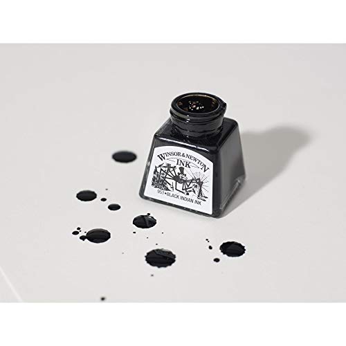 Winsor & Newton Drawing Ink, 14ml Bottle, Liquid Indian Ink - color: Liquid Indian Ink, style: 14ml Bottle