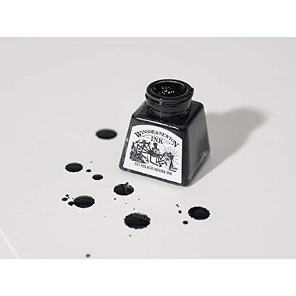 Winsor & Newton Drawing Ink, 14ml Bottle, Liquid Indian Ink - color: Liquid Indian Ink, style: 14ml Bottle