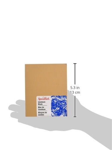Speedball 4307 Premium Mounted Linoleum Block – Fine, Flat Surface for Easy Carving, Smoky Tan, 4 x 5 Inches (410856) - size: 4 x 5 Inches