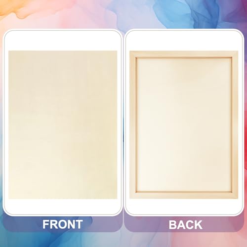 8 Pack Wood Canvas 14x18 Inch Wood Panels Smooth& Textured Pine Wood Boards for Oil Watercolor Art DIY Cratfs by Artists & Hobbyists - size: 14*18in