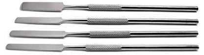 Dental Cement Mixing Spatulas Single Ended Lab Wax Modeling Stainless Steel 4 Pcs Instruments